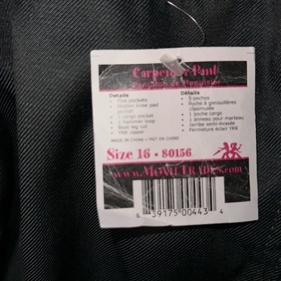 NWT Moxie Trades carpenter pants size 16 - Picture 12 of 12